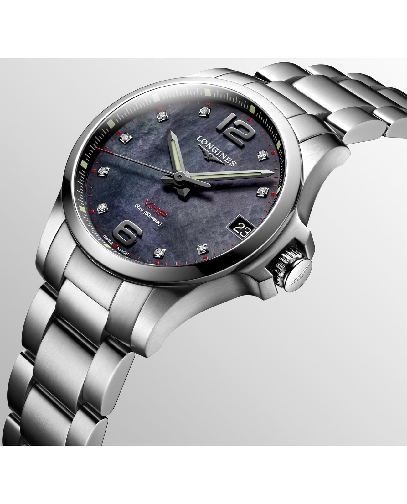 Оригинальные часы Longines Longines Conquest V.H.P. L3.316.4.88.6 кварцевые калибр механизма l288 общий вид