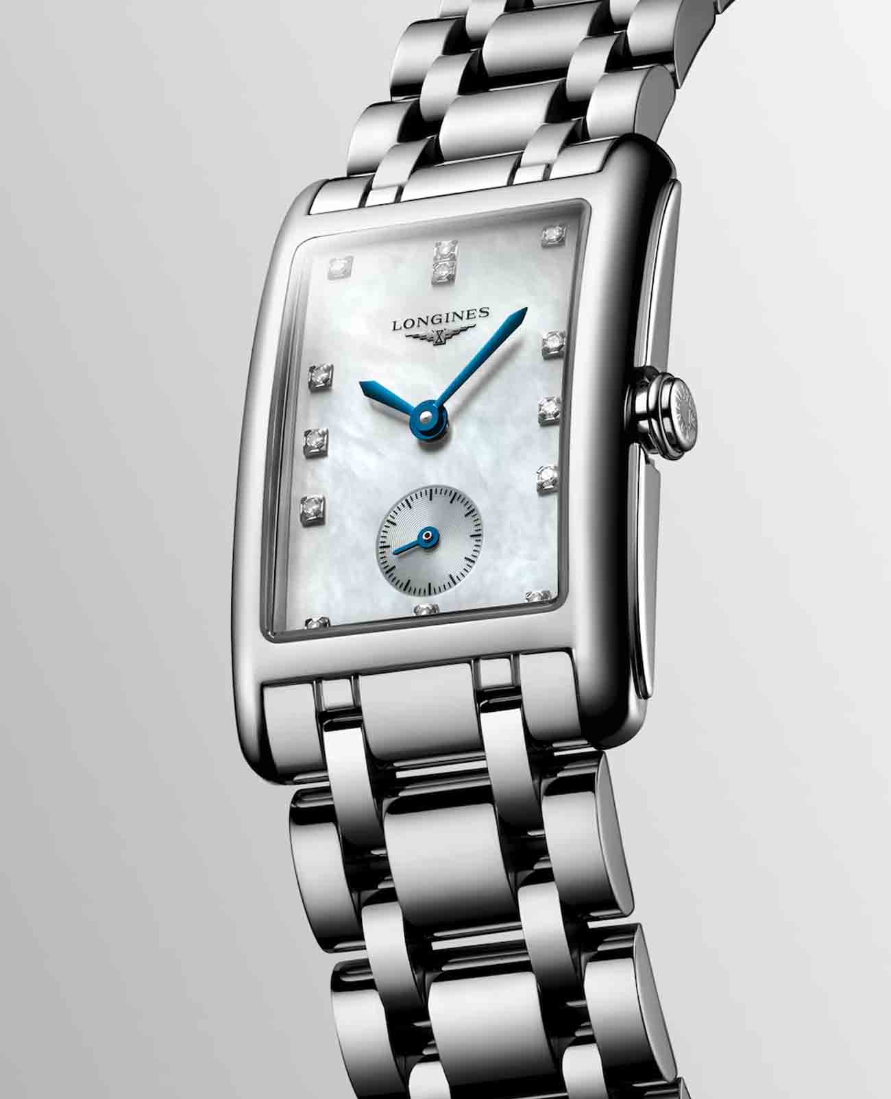 Longines Longines DolceVita L5.512.4.87.6, dolcevita швейцария женские часы на браслете нержавеющая сталь боковой вид