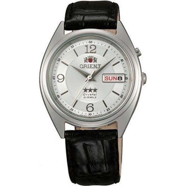 Orient Orient EM0401ZW (FEM0401ZW)  FEM0401ZW механические мужские часы серый циферблат, браслет кожа + текстиль — вид спереди