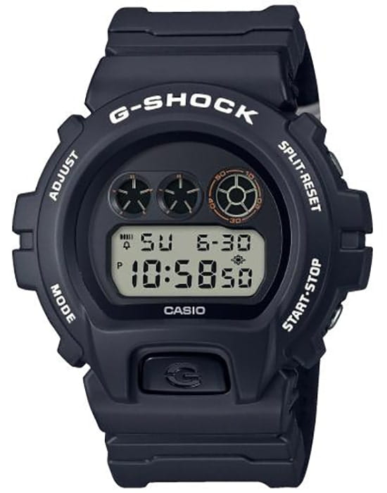 Casio Casio G-Shock DW-6900PF-1  DW-6900PF-1ER электронные мужские часы черный циферблат, браслет нейлон — вид спереди