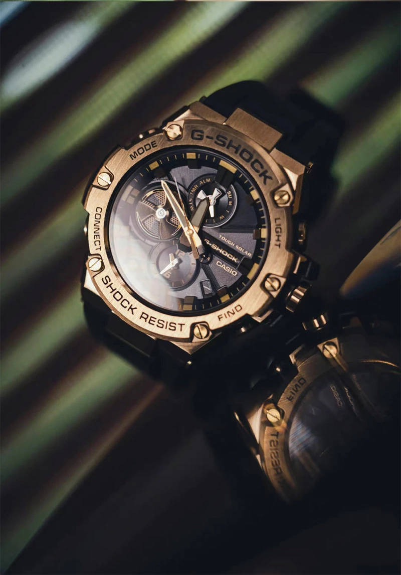 Casio Casio G-Shock GST-B100GB-1A9DR (GST-B100GB-1A9) электронные мужские часы часы крупный план  циферблата