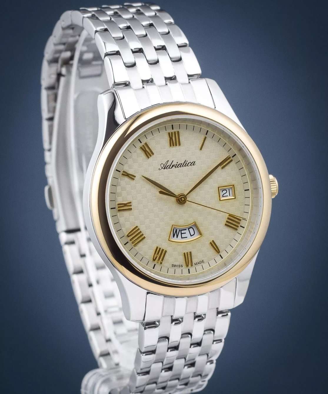 Adriatica Adriatica A1025.2161Q,  швейцария мужские часы на браслете нержавеющая сталь боковой вид