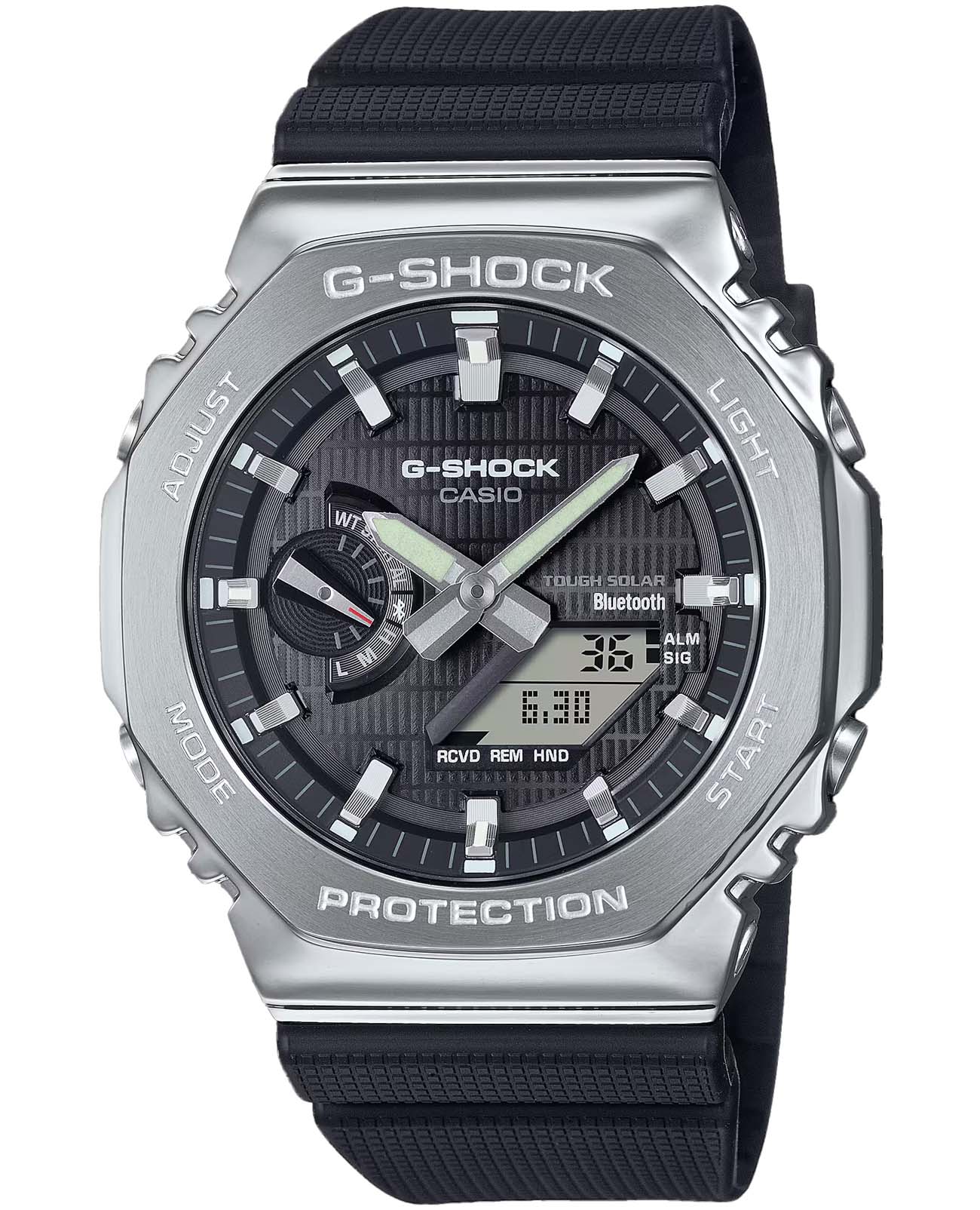 Casio Casio G-Shock GBM-2100-1ADR (GBM-2100-1A)  GBM-2100-1A электронные мужские часы черный циферблат, браслет пластик — вид спереди
