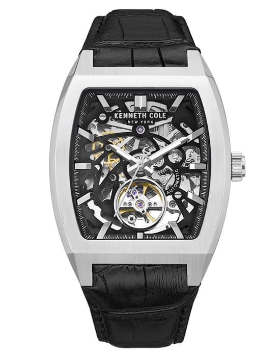 Kenneth Cole Kenneth Cole Automatic KCWGX0077403  KCWGX0077403 механические мужские часы черный циферблат, браслет кожаный — вид спереди