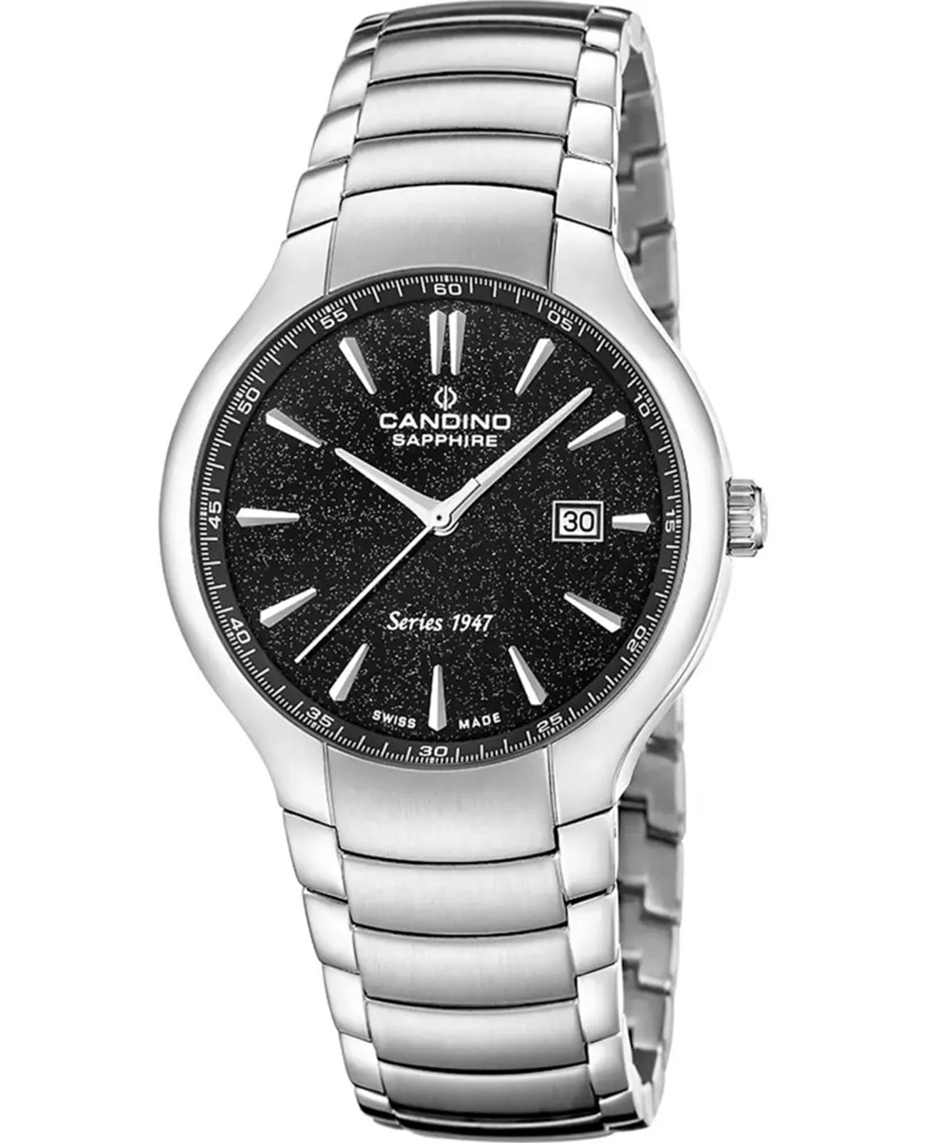 Candino Candino Swiss C4792/4  C4792/4 кварцевые мужские часы черный циферблат, браслет нержавеющая сталь — вид спереди