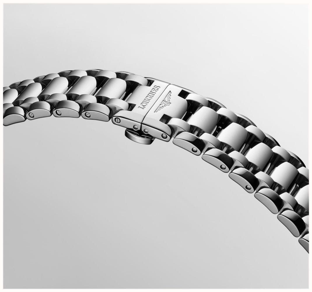 Longines Longines Elegance PrimaLuna L8.126.4.87.6 механические женские часы часы крупный план перламутровый циферблата