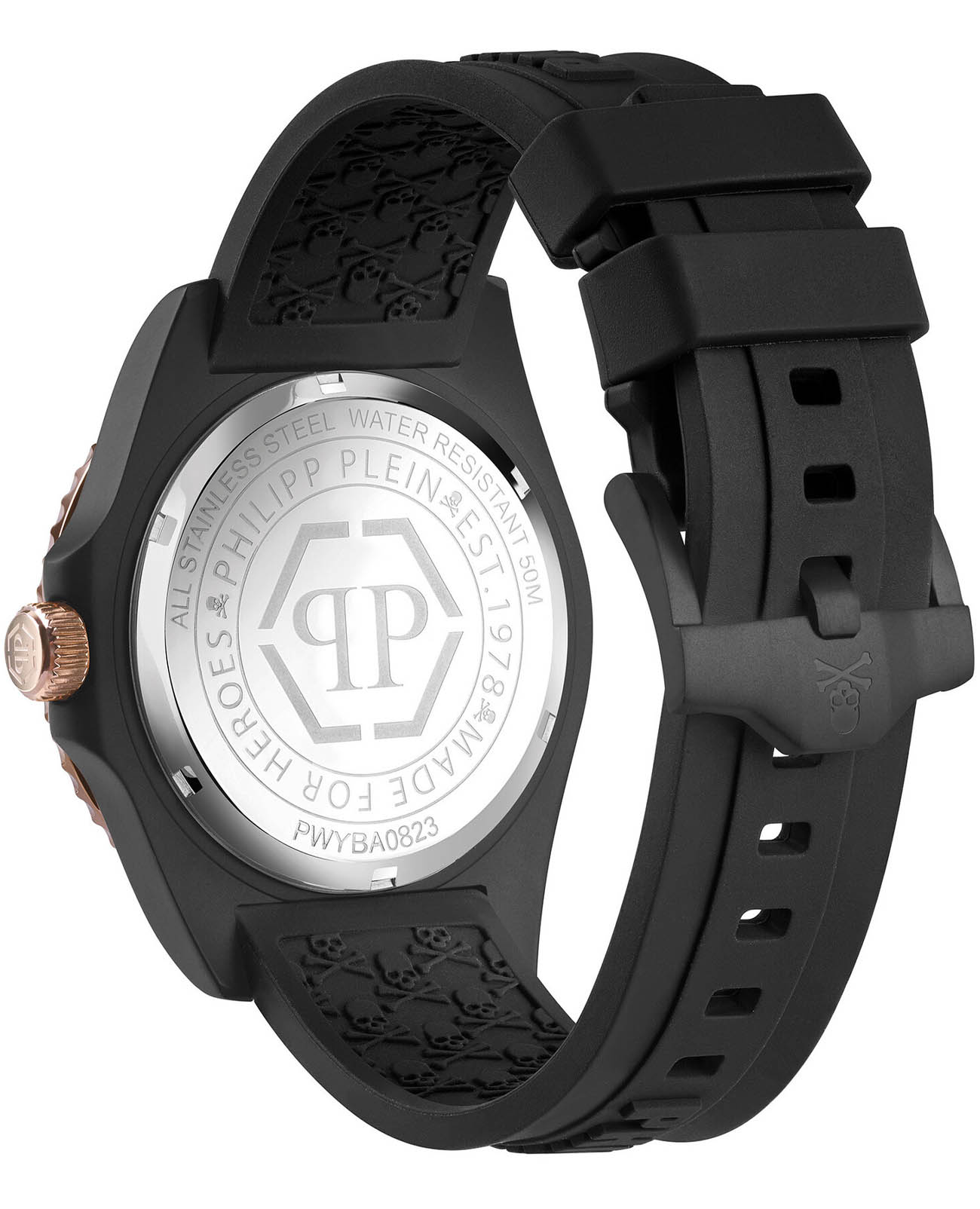 Philipp Plein Philipp Plein GMT-I Challenger PWYBA0823,  германия мужские часы на браслете силикон боковой вид