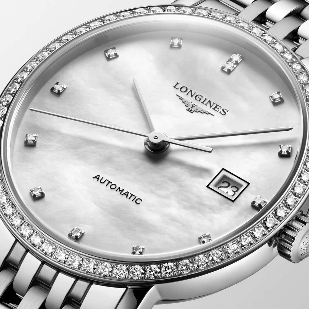 Longines Longines Elegance Elegant Collection 29 мм L4.310.0.80.6 женские часы перламутровый циферблат на запястье