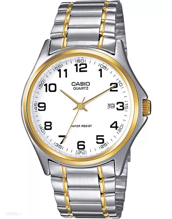 Casio Casio MTP-1188PG-7B  MTP-1188PG-7B кварцевые мужские часы белый циферблат, браслет сталь с ip покрытием — вид спереди