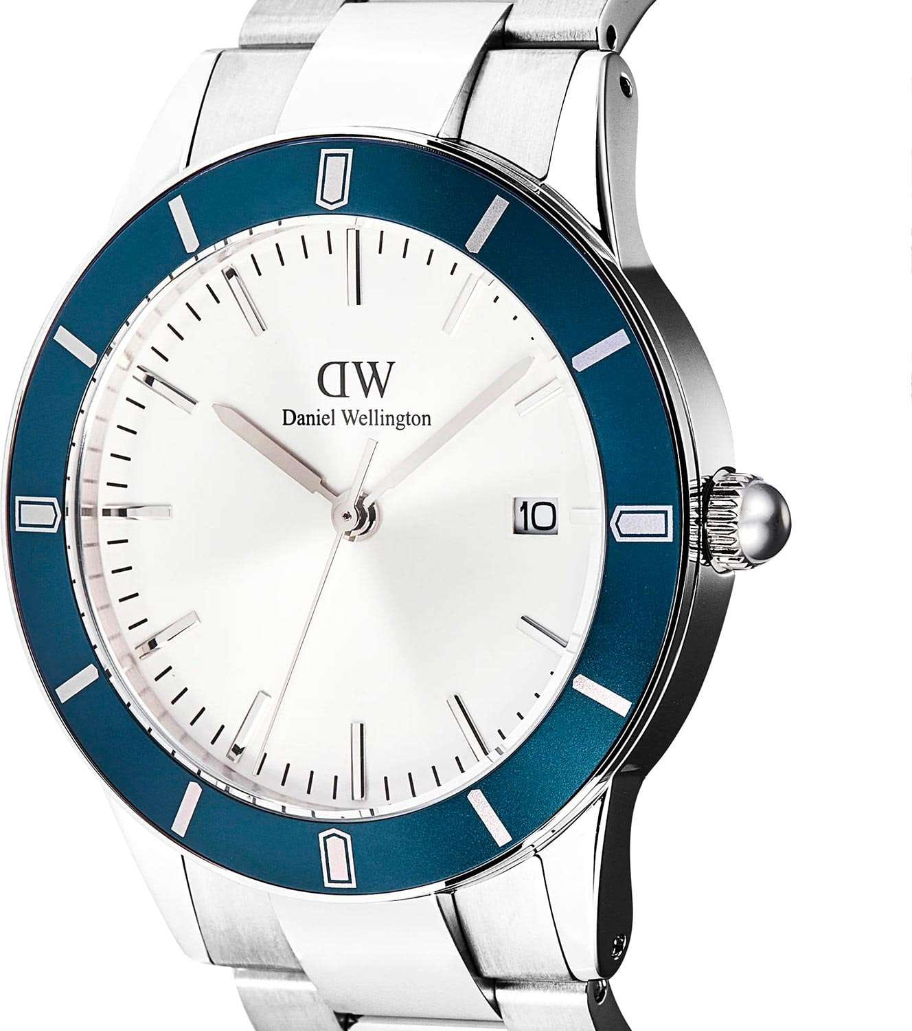Оригинальные часы Daniel Wellington Daniel Wellington Iconic Paradigma Link Blue Bezel Silver DW00100818 кварцевые калибр механизма  общий вид