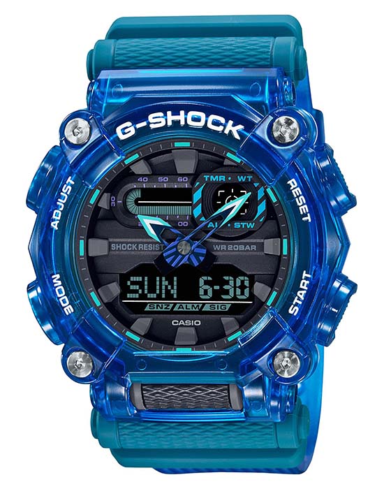 Casio Casio G-Shock GA-900SKL-2A GA GA-900SKL-2A электронные мужские часы серый циферблат, браслет полимер — вид спереди