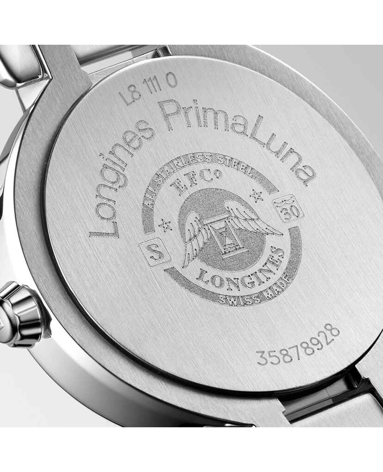 Longines Longines PrimaLuna L8.111.0.71.6 женские часы серебристый циферблат на запястье