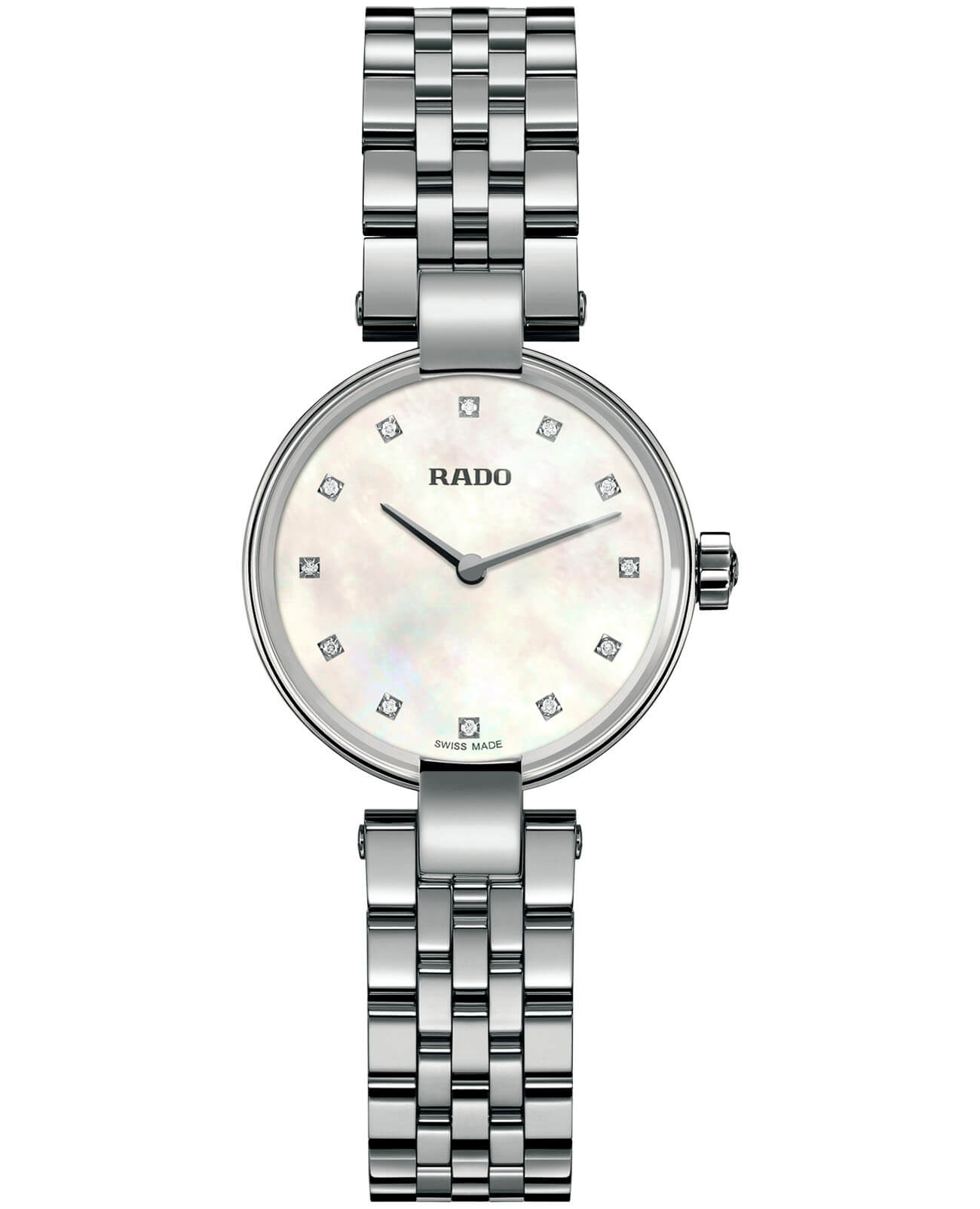 Rado Rado Coupole Diamonds R22854929  R22854929 кварцевые женские часы перламутровый циферблат, браслет нержавеющая сталь — вид спереди