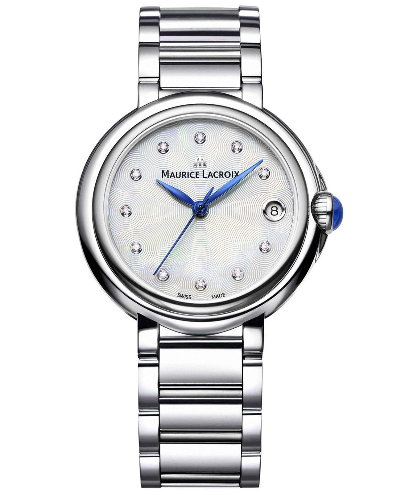 Maurice Lacroix Maurice Lacroix FIABA Date FA1004-SS002-170-1  FA1004-SS002-170-1 кварцевые женские часы серебристый циферблат, браслет нержавеющая сталь — вид спереди