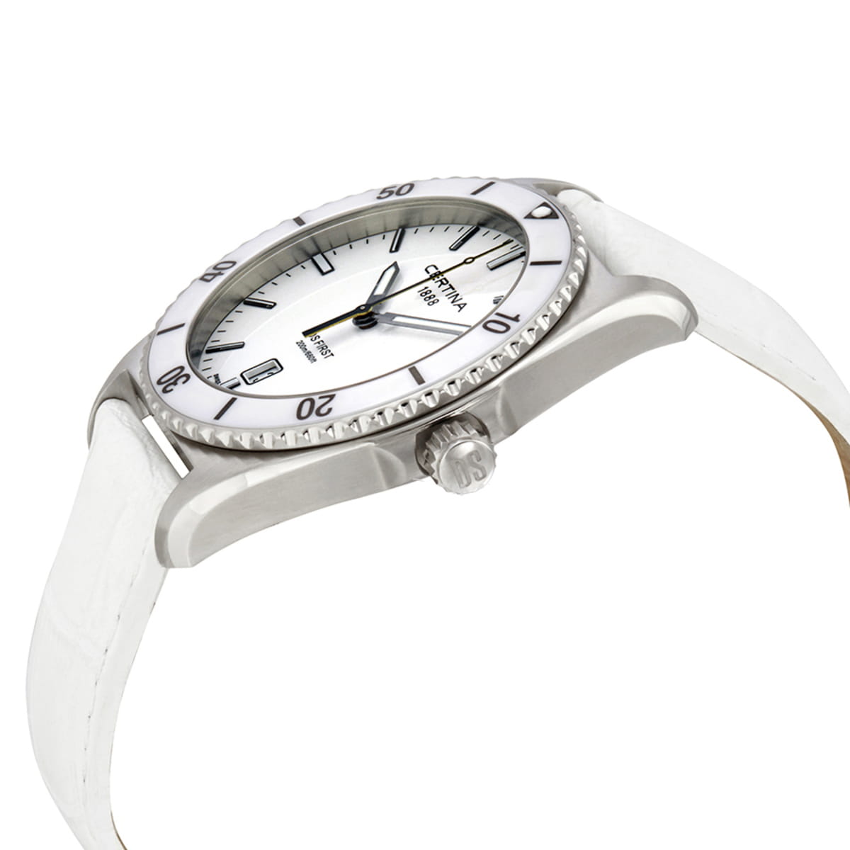 Certina Certina DS First C014.410.16.011.00,  швейцария мужские часы на браслете кожаный боковой вид
