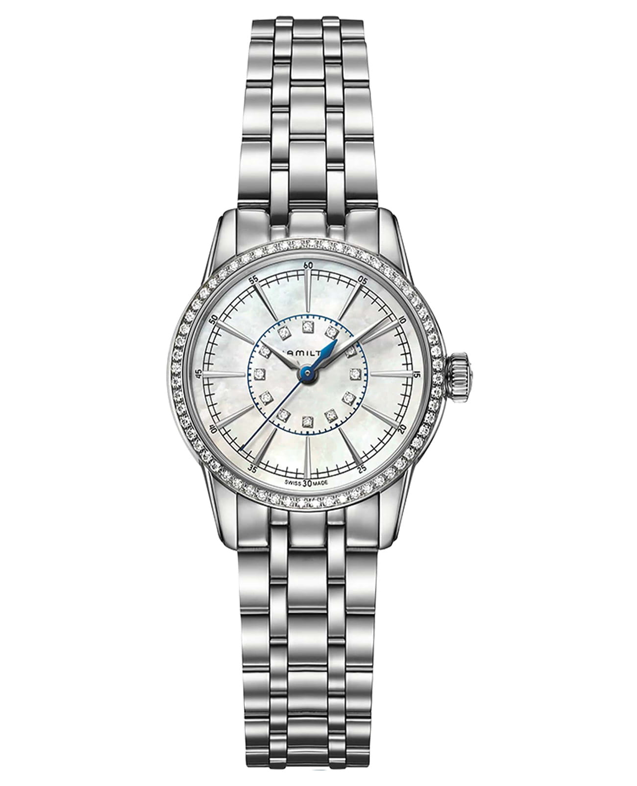 Hamilton Hamilton American Classic RailRoad Lady Quartz H40391191  H40391191 кварцевые женские часы перламутровый циферблат, браслет нержавеющая сталь — вид спереди