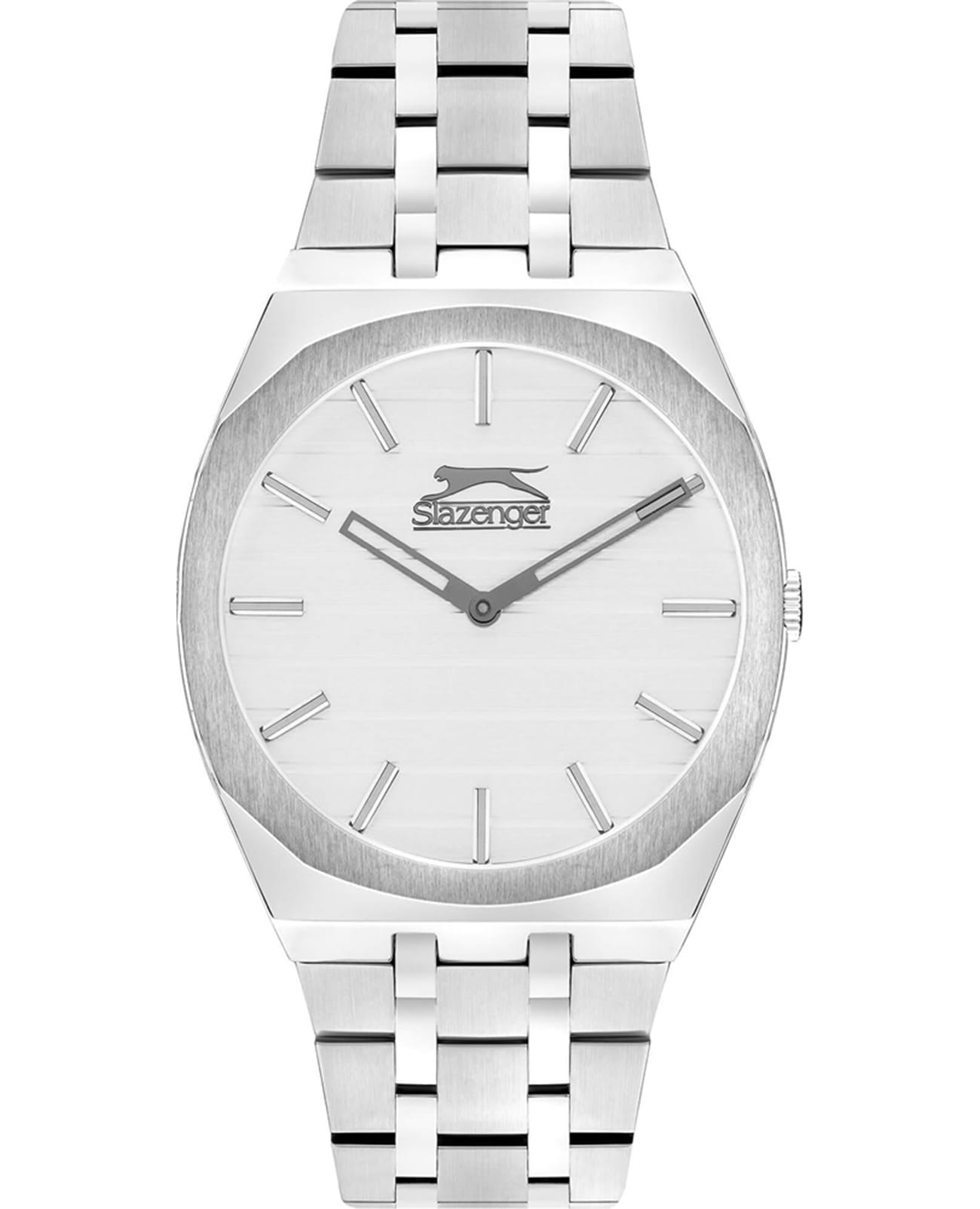 Slazenger Slazenger SL.09.2310.1.01  SL.09.2310.1.01 кварцевые мужские часы белый циферблат, браслет суперметалл — вид спереди