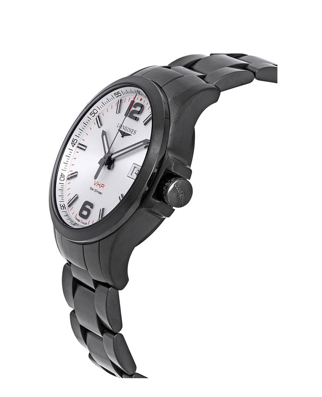 Longines Longines Conquest L3.726.2.76.6, conquest швейцария мужские часы на браслете нержавеющая сталь с pvd-покрытием боковой вид