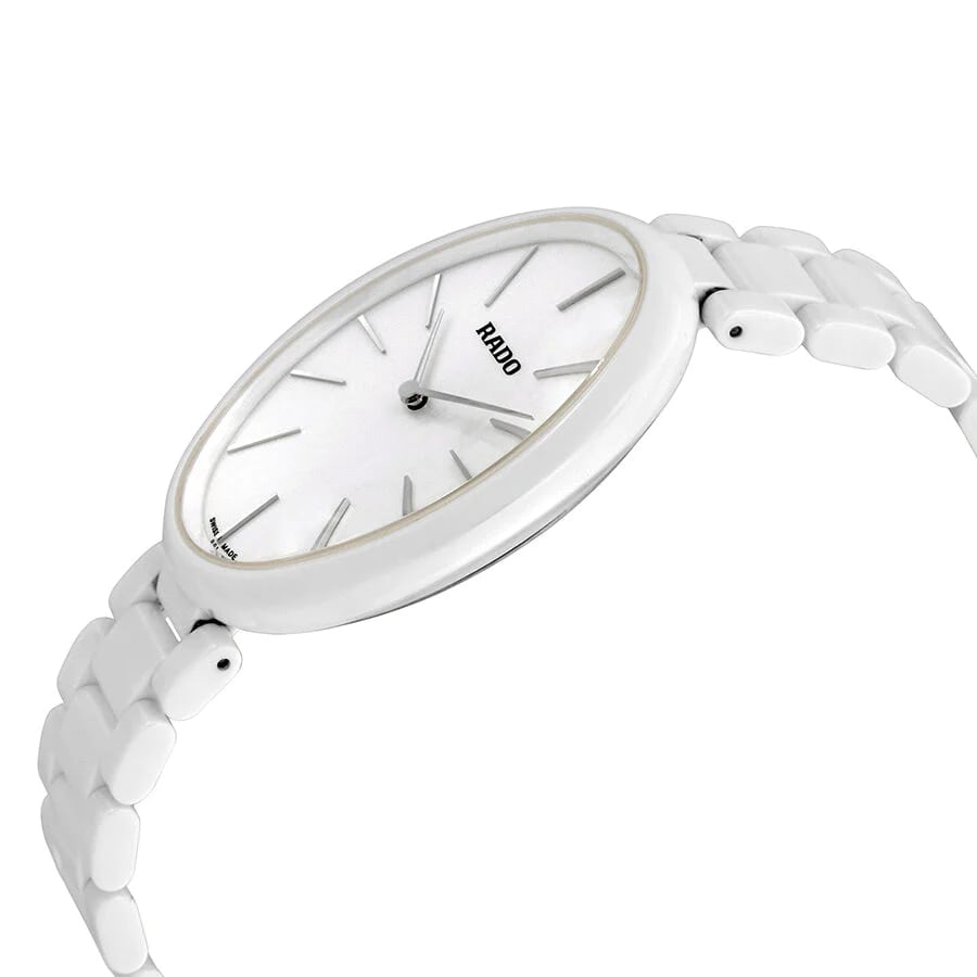Rado Rado Esenza Ceramic Touch R53092012,  швейцария женские часы на браслете высокотехнологичная керамика боковой вид