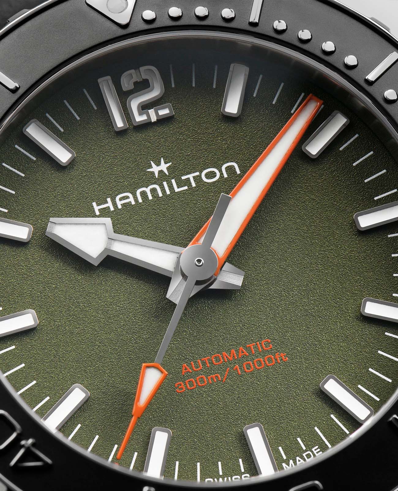 Hamilton Hamilton Khaki Navy Frogman Auto H77455360 мужские часы зеленый циферблат на запястье