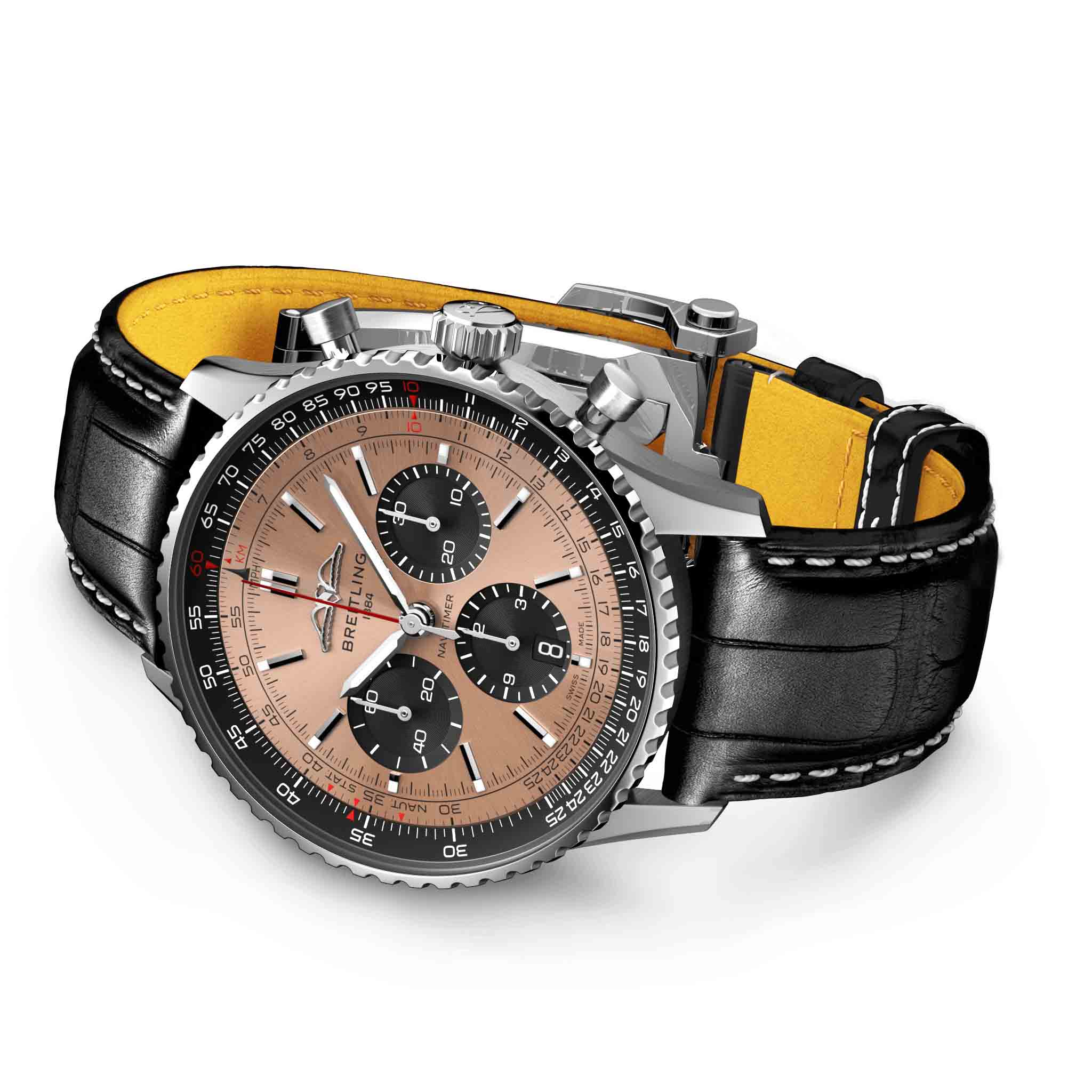 Breitling Breitling Navitimer B01 Chronograph 43 AB0138241K1P1 мужские часы золотой циферблат на запястье