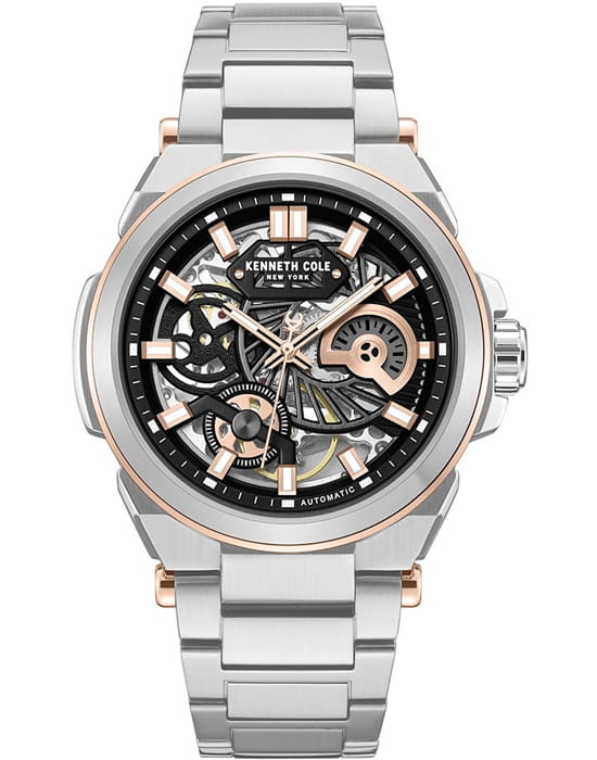 Kenneth Cole Kenneth Cole Automatic KCWGY0065605  KCWGY0065605 механические мужские часы черный циферблат, браслет нержавеющая сталь — вид спереди