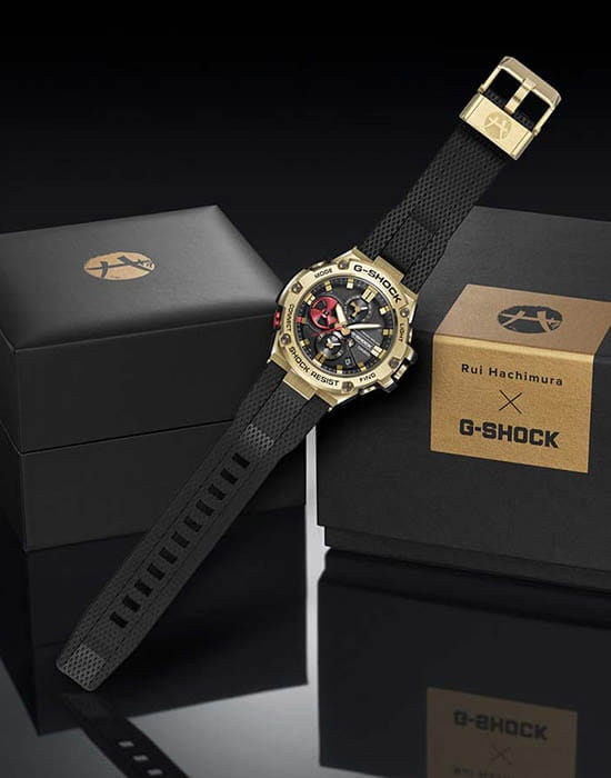 Casio Casio G-Shock GST-B100RH-1A электронные мужские часы часы крупный план черный циферблата