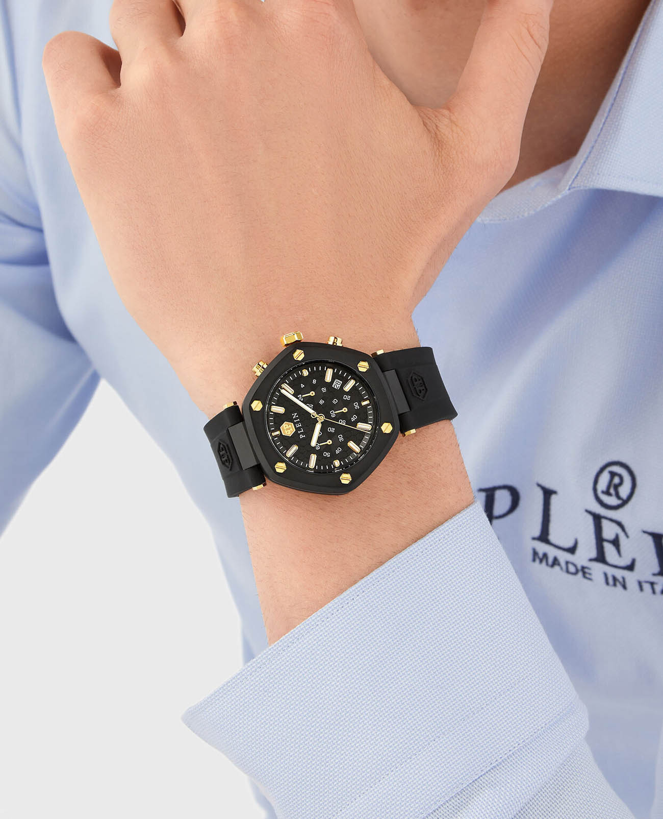 Philipp Plein Philipp Plein The Hexagon Chrono PWZBA0223 , наручные мужские часы фото под углом