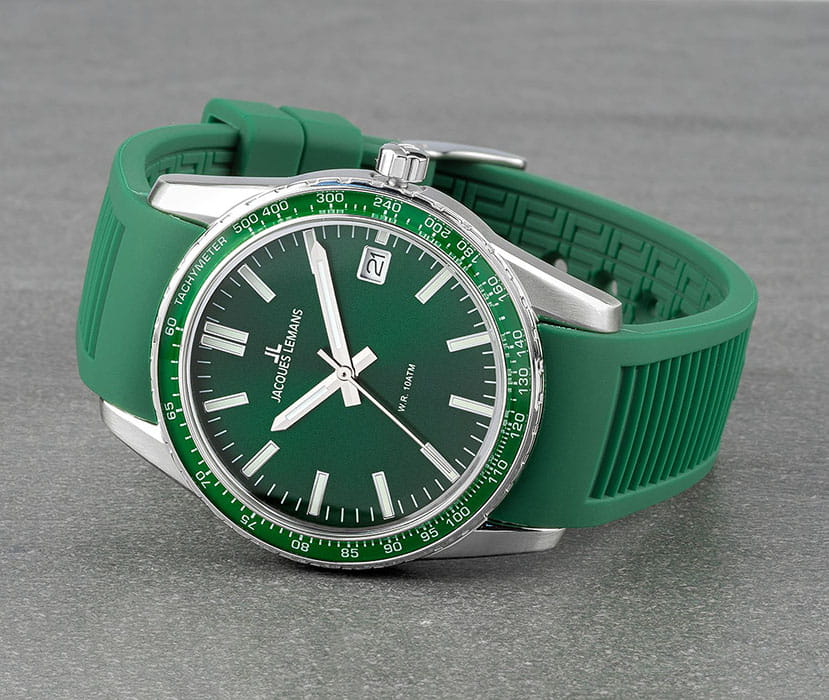 Jacques Lemans Jacques Lemans 1-2060D,  австрия мужские часы на браслете силикон боковой вид
