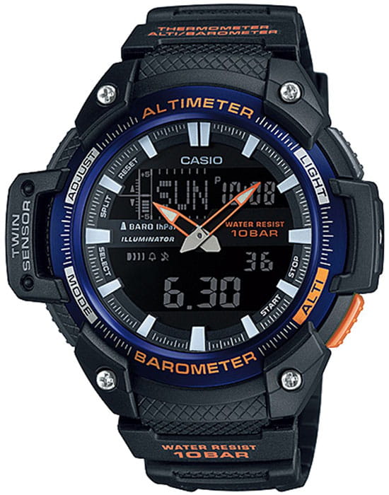 Casio Casio Collection SGW-450H-2BER  SGW-450H-2B кварцевые мужские часы черный циферблат, браслет пластик — вид спереди