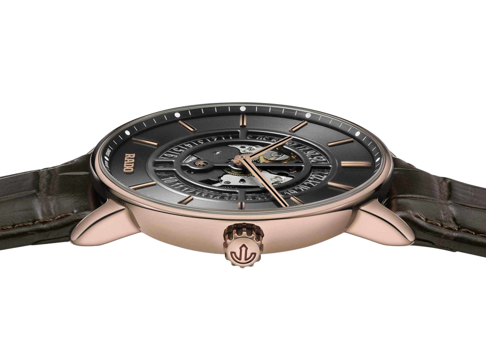 Rado Rado DiaMaster Thinline Automatic Limited Edition R14068186, diamaster швейцария мужские часы на браслете кожаный боковой вид