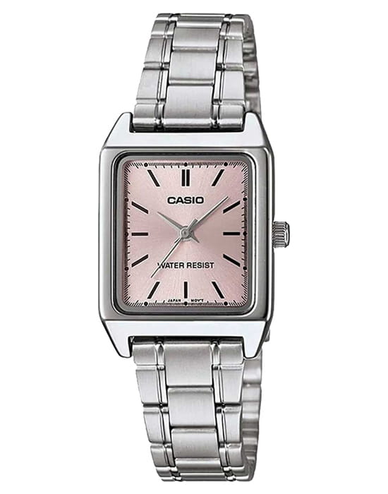 Casio Casio Collection LTP-V007D-4E  LTP-V007D-4E кварцевые женские часы розовый циферблат, браслет нержавеющая сталь — вид спереди