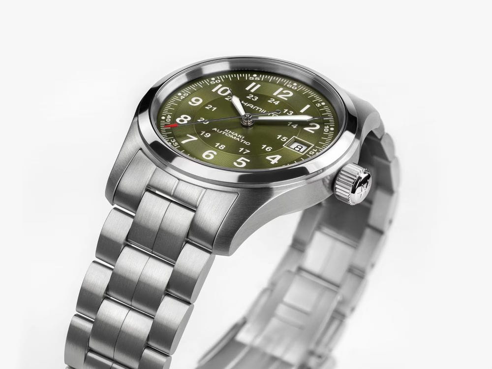 Hamilton Hamilton Khaki Field Auto H70455160 мужские часы зеленый циферблат на запястье
