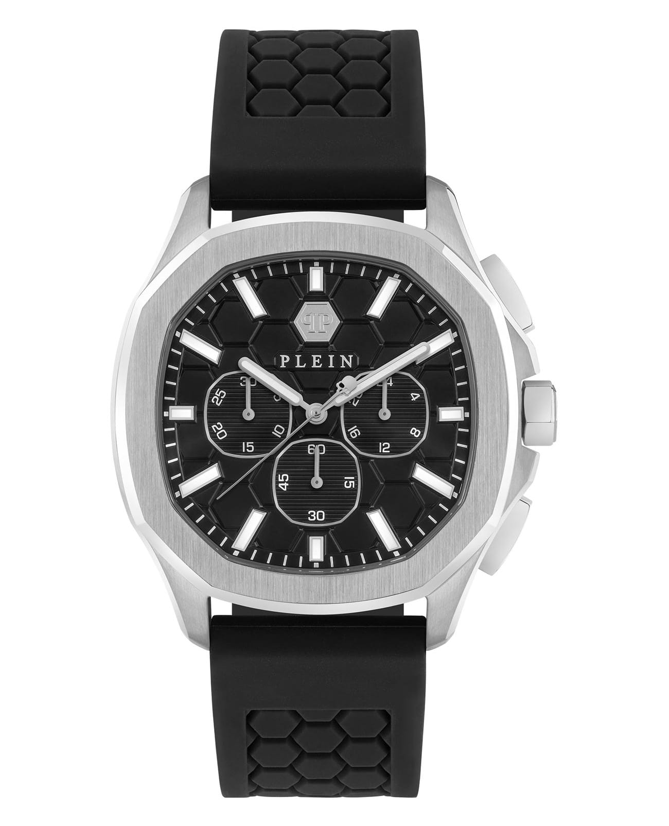 Philipp Plein Philipp Plein Plein Philipp PWSAA0123  PWSAA0123 кварцевые мужские часы черный циферблат, браслет силикон — вид спереди