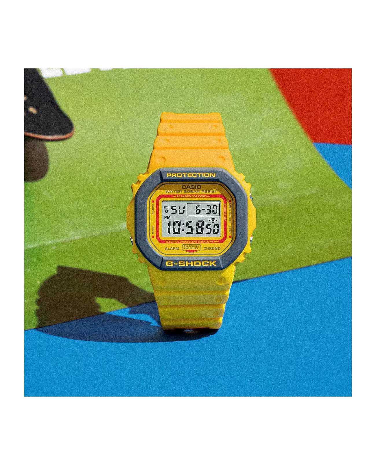 Casio Casio G-Shock DW-5610Y-9DR (DW-5610Y-9) электронные мужские часы часы крупный план желтый циферблата