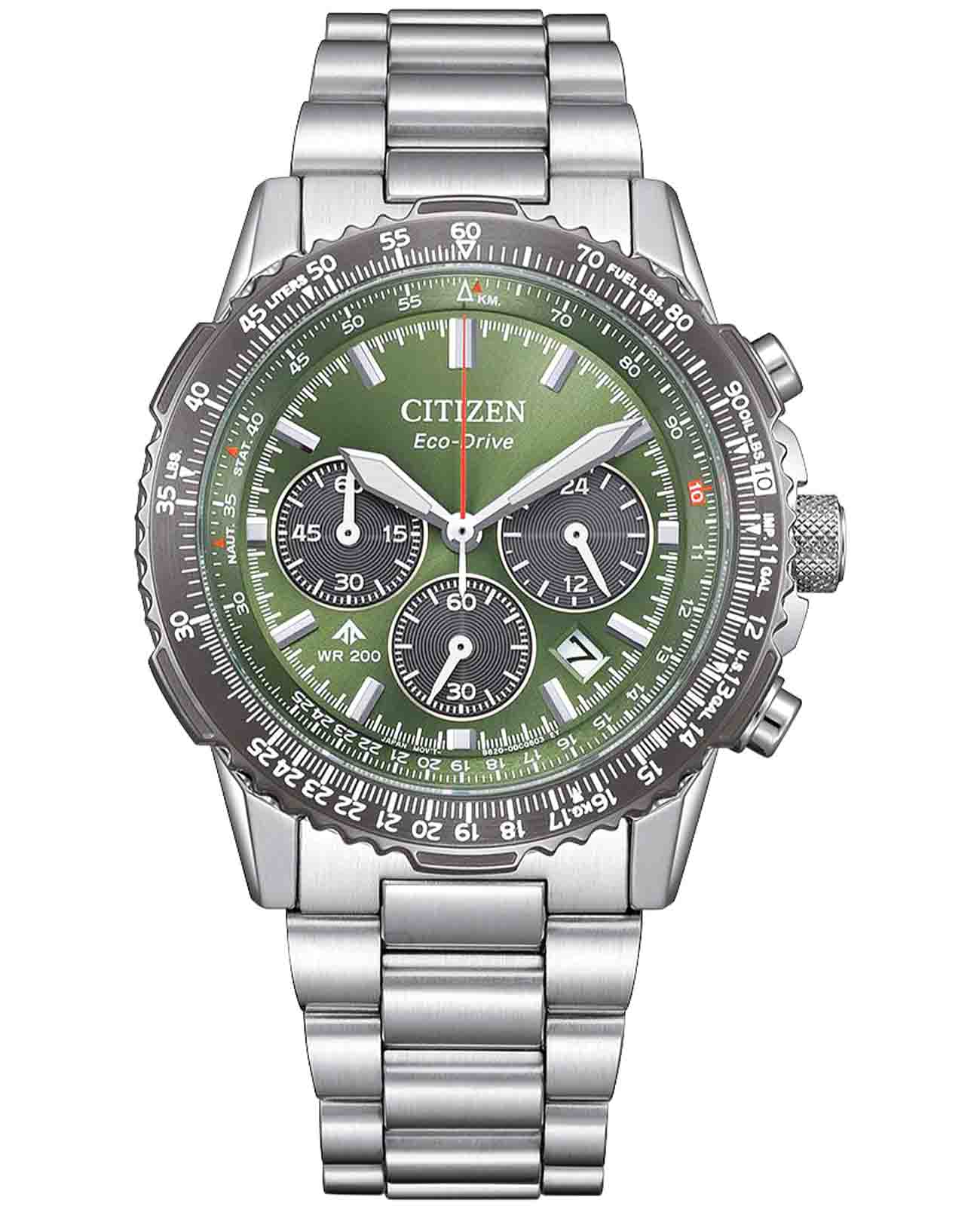Citizen Citizen Promaster CA4664-60W  CA4664-60W кварцевые мужские часы зеленый циферблат, браслет нержавеющая сталь — вид спереди