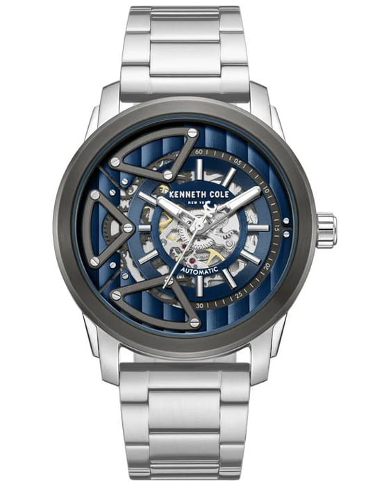 Kenneth Cole Kenneth Cole Automatic KCWGY0064903  KCWGY0064903 механические мужские часы синий циферблат, браслет нержавеющая сталь — вид спереди