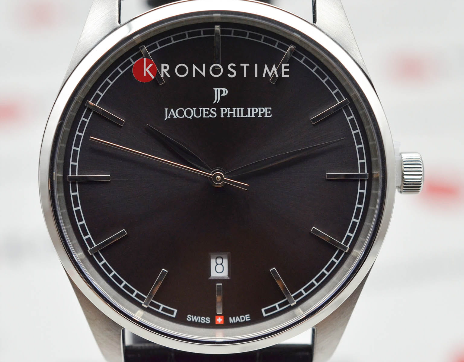 Jacques Philippe Jacques Philippe Odina JPQGS621111,  швейцария мужские часы на браслете кожаный боковой вид