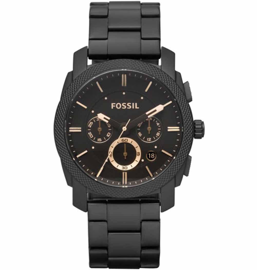 Fossil Fossil Carlie  FS4682  FS4682 кварцевые мужские часы черный циферблат, браслет  — вид спереди