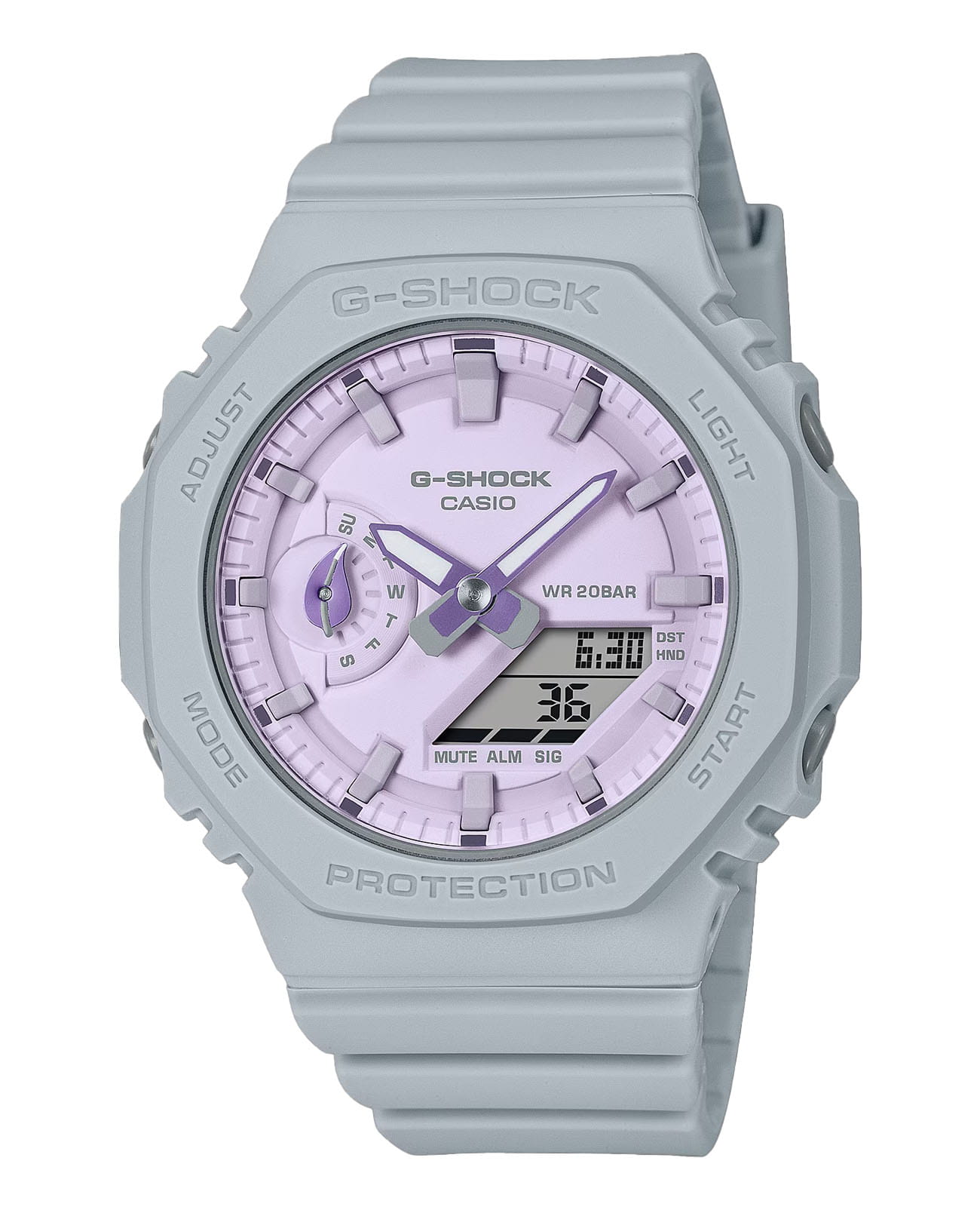Casio Casio G-Shock GMA-S2100NC-8A  GMA-S2100NC-8A электронные женские часы  циферблат, браслет пластик — вид спереди