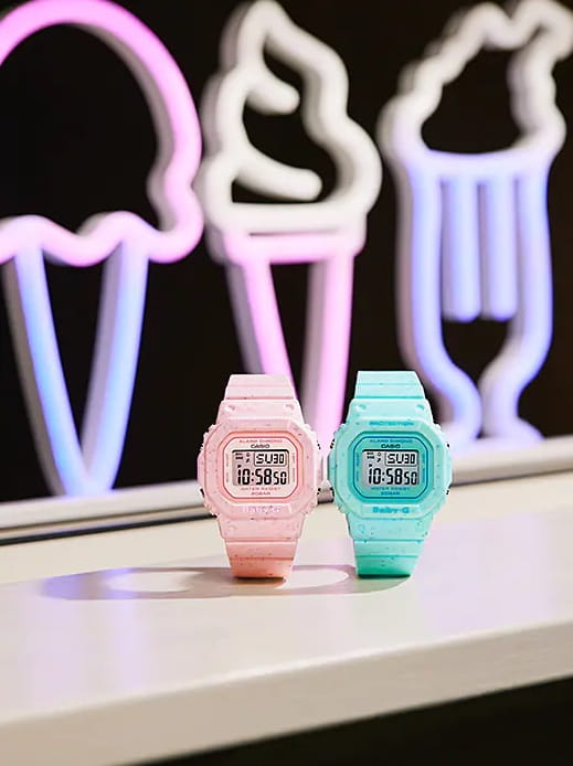 Casio Casio Baby-G BGD-560CR-2 кварцевые женские часы часы крупный план серый циферблата