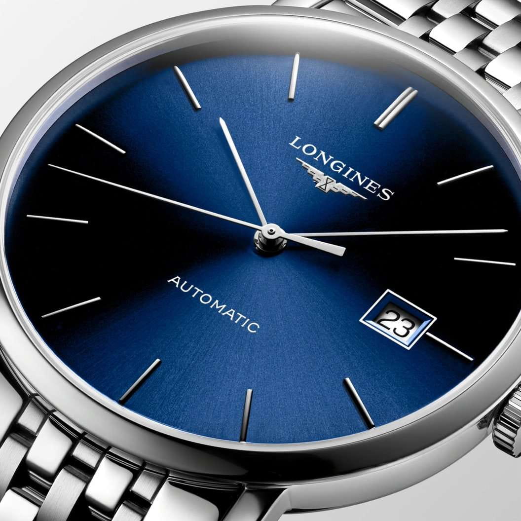 Longines Longines Elegance Elegant Collection 39 мм L4.910.4.90.6 мужские часы синий циферблат на запястье