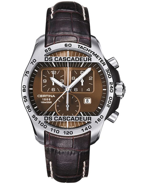 Certina Certina DS Cascadeur C003.617.26.290.00  C0036172629000 кварцевые мужские часы коричневый циферблат, браслет кожаный — вид спереди