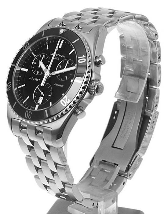 Certina Certina DS First C014.417.11.051.00,  швейцария мужские часы на браслете нержавеющая сталь боковой вид