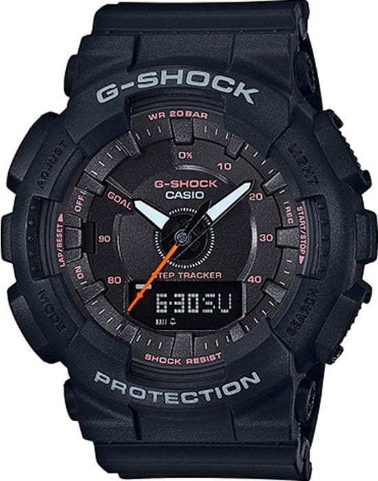 Casio Casio G-Shock GMA-S130VC-1A  GMA-S130VC-1A электронные женские часы черный циферблат, браслет пластик — вид спереди