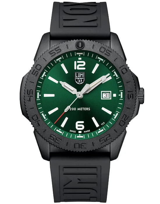 Luminox Luminox Pacific Diver XS.3137.B  XS.3137.B кварцевые мужские часы зеленый циферблат, браслет каучук — вид спереди