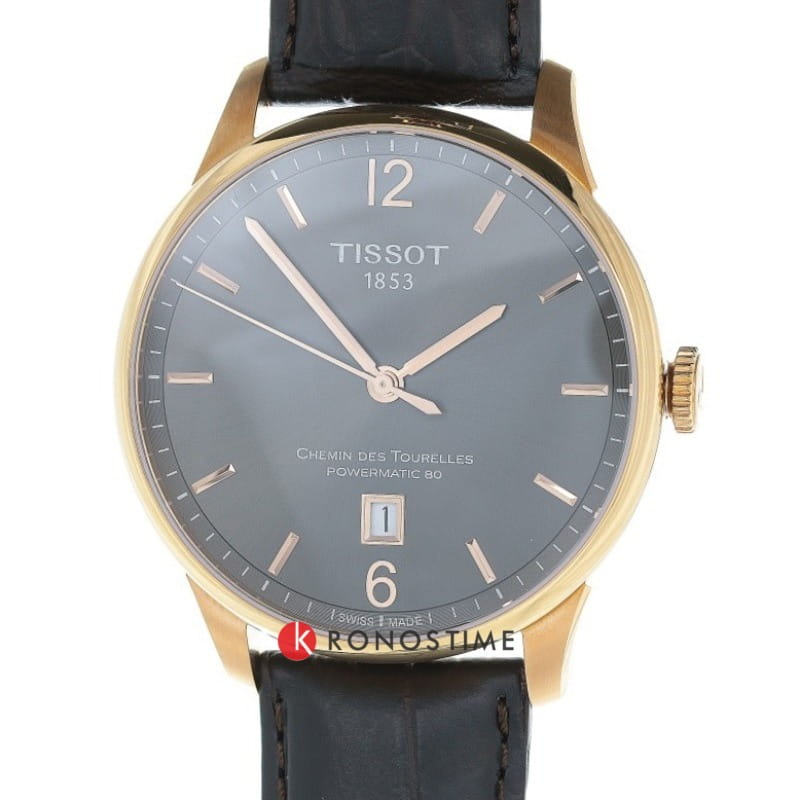 Часы Tissot Chemin des Tourelles Powermatic 80 T099.407.36.447.00 мужские  механические швейцарские часы с запасом хода 80 часов в Москве - купить,  цена 104200 RUB, фото, характеристики, отзывы