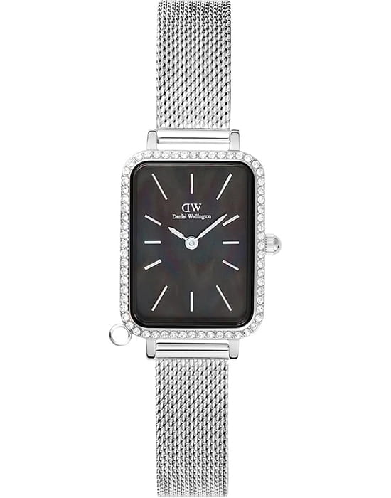 Daniel Wellington Daniel Wellington Quadro Crystal Zodiac Sterling DW00100747  DW00100747 кварцевые женские часы черный циферблат, браслет нержавеющая сталь — вид спереди