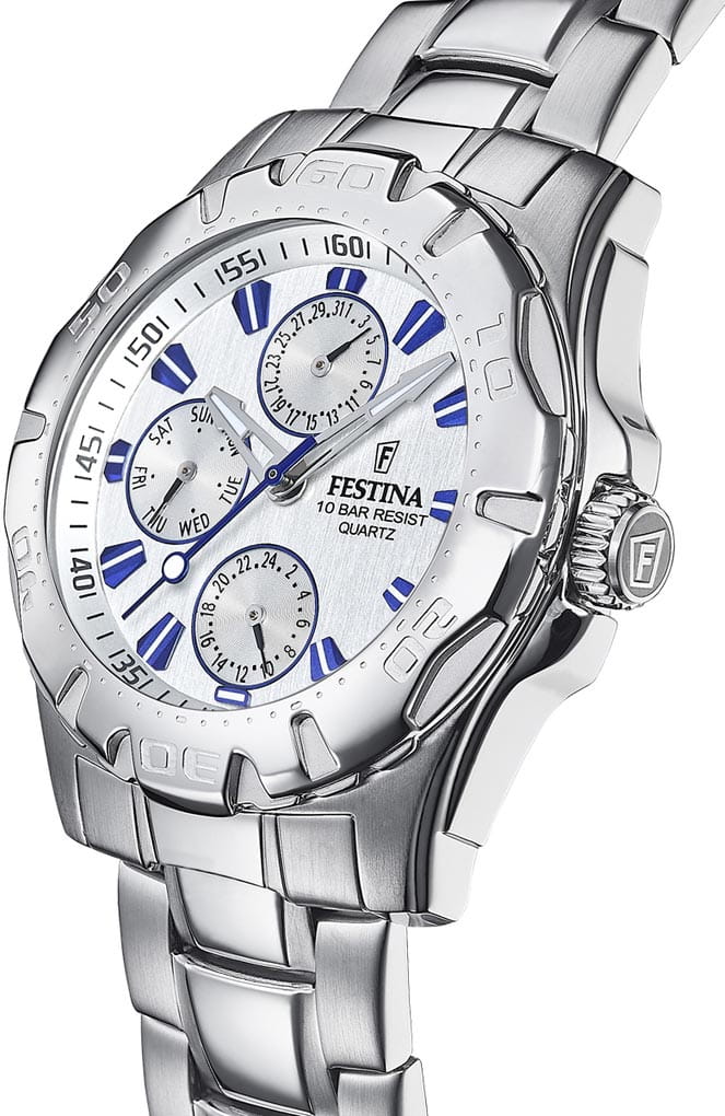 Festina Festina Multifuncion F16242/K,  испания мужские часы на браслете нержавеющая сталь 316l боковой вид