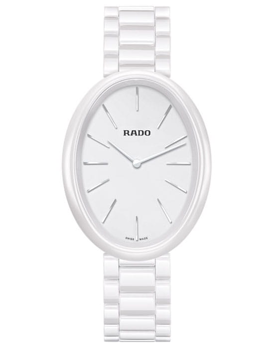 Rado Rado Esenza Ceramic Touch R53092012  R53092012 кварцевые женские часы белый циферблат, браслет высокотехнологичная керамика — вид спереди